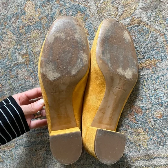 Everlane ‘The Day Heel’ Yellow Suede Mules - Picture 5 of 8